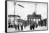 Zeppelin Airship Passing over Brandenburg Gate, Berlin, First World War, 1914-null-Framed Stretched Canvas