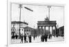 Zeppelin Airship Passing over Brandenburg Gate, Berlin, First World War, 1914-null-Framed Giclee Print