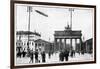 Zeppelin Airship Passing over Brandenburg Gate, Berlin, First World War, 1914-null-Framed Giclee Print