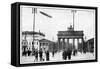 Zeppelin Airship Passing over Brandenburg Gate, Berlin, First World War, 1914-null-Framed Stretched Canvas