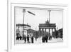 Zeppelin Airship Passing over Brandenburg Gate, Berlin, First World War, 1914-null-Framed Giclee Print