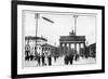 Zeppelin Airship Passing over Brandenburg Gate, Berlin, First World War, 1914-null-Framed Giclee Print