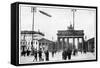 Zeppelin Airship Passing over Brandenburg Gate, Berlin, First World War, 1914-null-Framed Stretched Canvas