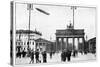 Zeppelin Airship Passing over Brandenburg Gate, Berlin, First World War, 1914-null-Stretched Canvas