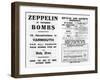 Zeppelin and Accident Insurance Advertisement, 1910-null-Framed Giclee Print