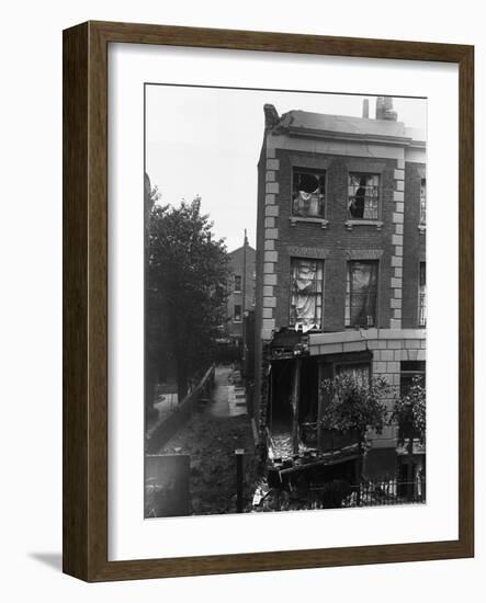 Zeppelin Damage in Shoreditch, London, UK-null-Framed Photographic Print