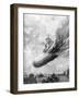 Zeppelin Destroyed by an English Aviator, 1915-Lemonier-Framed Giclee Print