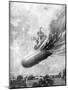 Zeppelin Destroyed by an English Aviator, 1915-Lemonier-Mounted Giclee Print