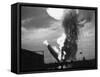 Zeppelin Hindenburg Burning in Lakehurst-null-Framed Stretched Canvas