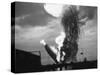 Zeppelin Hindenburg Burning in Lakehurst-null-Stretched Canvas