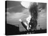 Zeppelin Hindenburg Burning in Lakehurst-null-Stretched Canvas