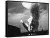 Zeppelin Hindenburg Burning in Lakehurst-null-Framed Stretched Canvas