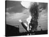 Zeppelin Hindenburg Burning in Lakehurst-null-Stretched Canvas