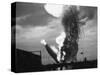 Zeppelin Hindenburg Burning in Lakehurst-null-Stretched Canvas