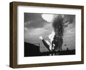 Zeppelin Hindenburg Burning in Lakehurst-null-Framed Photographic Print