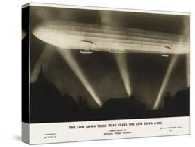 Zeppelin Illuminated by Searchlights-null-Stretched Canvas