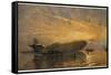 Zeppelin L15 Floats on the Thames-Donald Maxwell-Framed Stretched Canvas