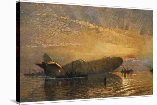 Zeppelin L15 Floats on the Thames-Donald Maxwell-Stretched Canvas