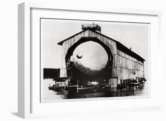 Zeppelin LZ1 in a Floating Hanger at Manzell, Friedrichshafen, Germany, 1900-null-Framed Giclee Print