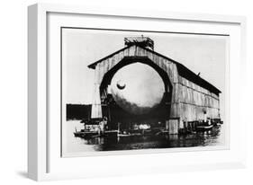 Zeppelin LZ1 in a Floating Hanger at Manzell, Friedrichshafen, Germany, 1900-null-Framed Giclee Print