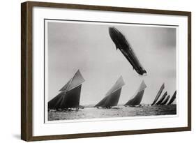 Zeppelin LZ11 'Viktoria Luise' in Flight During the Kiel Regatta, Germany, 1912-null-Framed Giclee Print