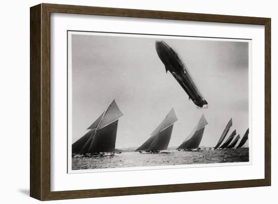 Zeppelin LZ11 'Viktoria Luise' in Flight During the Kiel Regatta, Germany, 1912-null-Framed Giclee Print