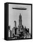 Zeppelin over NYC-null-Framed Stretched Canvas