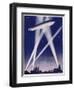 Zeppelin Raider is Caught in the Searchlights Over the Countryside-W.r. Stott-Framed Photographic Print