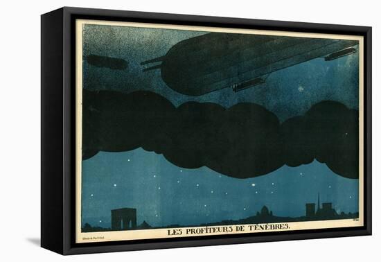 Zeppelins over Paris-Paul Iribe-Framed Stretched Canvas