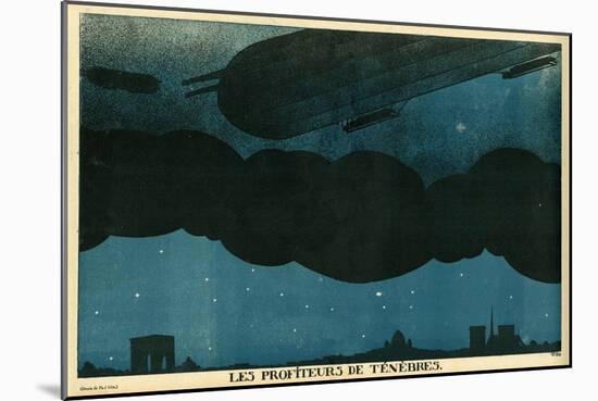 Zeppelins over Paris-Paul Iribe-Mounted Art Print