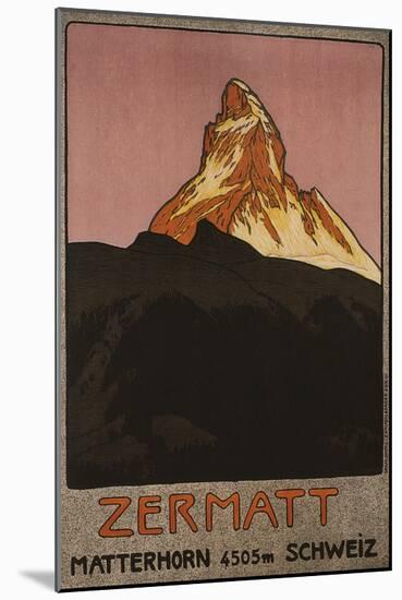 Zermatt, 1908-Emil Cardinaux-Mounted Giclee Print