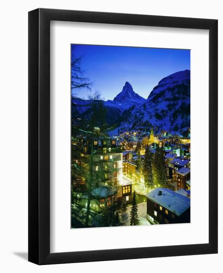 Zermatt and the Matterhorn Mountain in Winter, Zermatt, Swiss Alps, Switzerland, Europe-Gavin Hellier-Framed Photographic Print