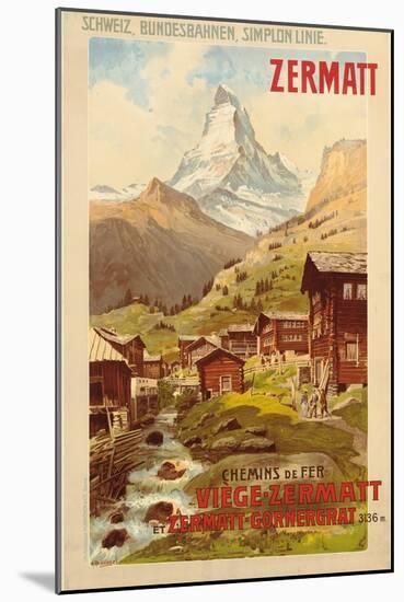 Zermatt, c.1900-Anton Reckziegel-Mounted Premium Giclee Print