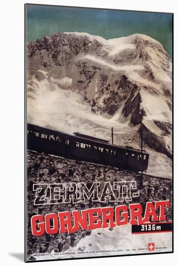 Zermatt-Gornergrat, 1938-null-Mounted Giclee Print