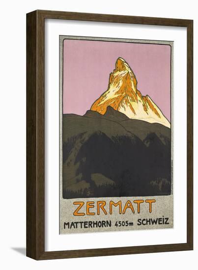 Zermatt. Plakatwerbung für Zermatt in der Schweiz. 1908-Emil Cardinaux-Framed Giclee Print