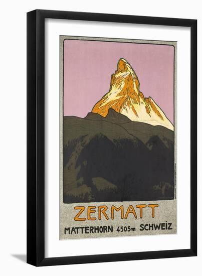 Zermatt. Plakatwerbung für Zermatt in der Schweiz. 1908-Emil Cardinaux-Framed Giclee Print