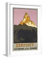 Zermatt. Plakatwerbung für Zermatt in der Schweiz. 1908-Emil Cardinaux-Framed Giclee Print