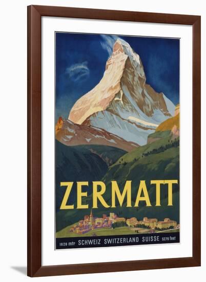 Zermatt Poster by Carl Moos-null-Framed Giclee Print