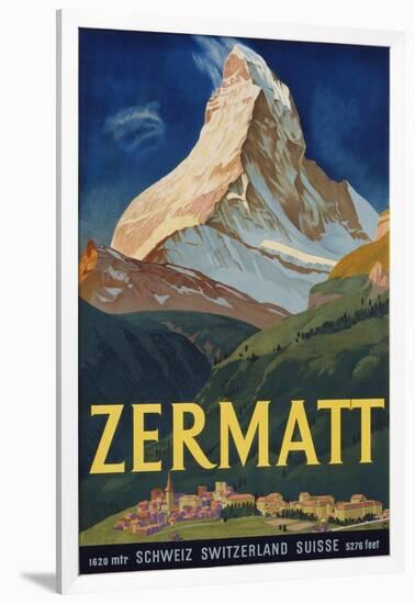 Zermatt Poster by Carl Moos-null-Framed Giclee Print