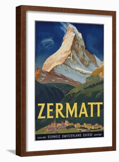 Zermatt Poster by Carl Moos-null-Framed Premium Giclee Print