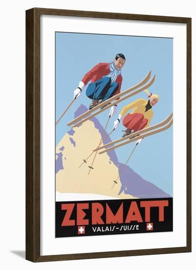 Zermatt Valais Suisse-Vintage Lavoie-Framed Giclee Print