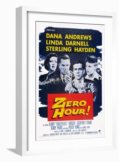 Zero Hour!, from Left: Linda Darnell, Sterling Hayden, Dana Andrews, Peggy King, 1957-null-Framed Art Print