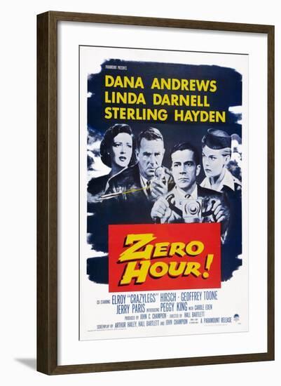 Zero Hour!, from Left: Linda Darnell, Sterling Hayden, Dana Andrews, Peggy King, 1957-null-Framed Art Print