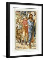 Zeus and Hermes disguised as peasants-Walter Crane-Framed Giclee Print