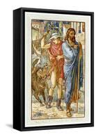 Zeus and Hermes disguised as peasants-Walter Crane-Framed Stretched Canvas