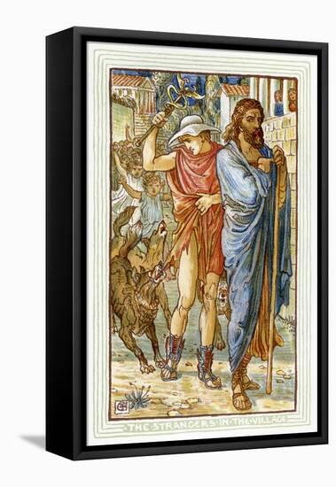 Zeus and Hermes disguised as peasants-Walter Crane-Framed Stretched Canvas