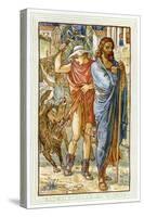 Zeus and Hermes disguised as peasants-Walter Crane-Stretched Canvas