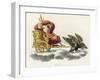 Zeus Carrying a Handful of Thunderbolts in His Golden Chariot Drawn by Eagles-P. Palagi-Framed Art Print