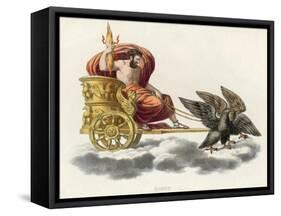 Zeus Carrying a Handful of Thunderbolts in His Golden Chariot Drawn by Eagles-P. Palagi-Framed Stretched Canvas