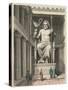 Zeus statue in the temple at Olympia - Sculpture by Phidias-Heinrich Leutemann-Stretched Canvas